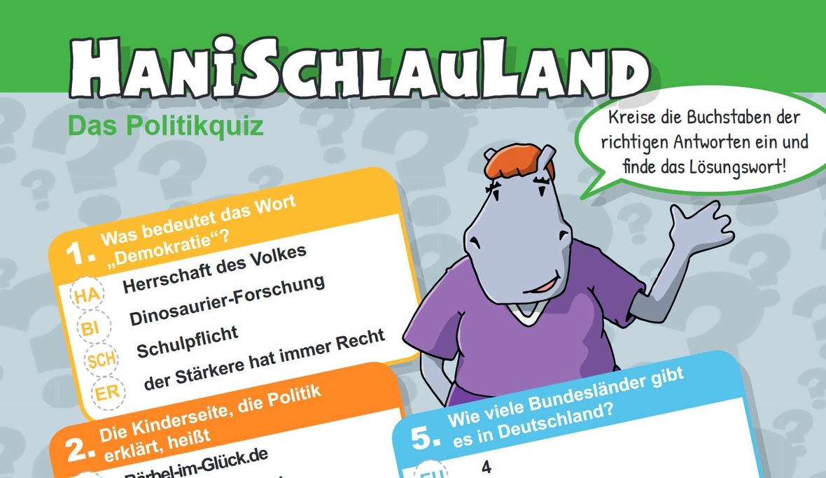 HanischlauLand - Das Politikquiz Zum Ausdrucken | Politik Für Kinder ...